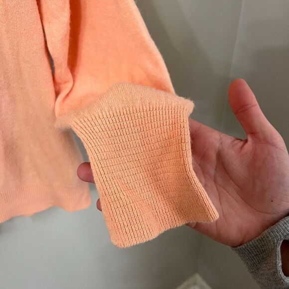 Vtg 80s Thane John Norman Mens Orange Pullover Sweater Large Classic Knit V Neck - Picture 5 of 8